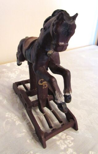 Vintage Gusseisen Sammler Spielzeug Schaukelpferd Figur - Bild 5 von 18