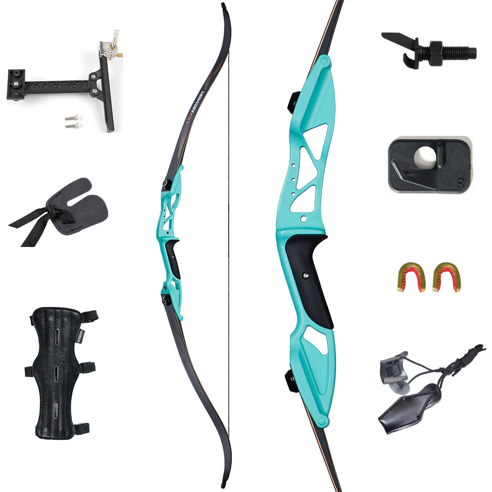 56" Takedown Recurve Bow Set For Adults Right Hand - 30-50lb Draw Weight, Includes Arrows, Quiver, Arm Guard & Tools