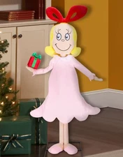 4 FT ANIMATED DR SEUSS GRINCH CINDY LOU CHRISTMAS PROP ANIMATRONIC