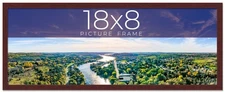 18x8 Frame Brown Solid Wood Picture Frame Width 0.75 Inches | Interior Frame Dep