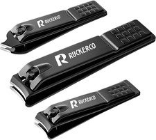 Nail Clippers Set Matte Stainless Steel 3 Pcs Fingernail Clippers &Slant EDG Toe