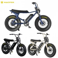 MACFOX X7 500w Bicycles Backlit 20"Fat Tire Electric E-Bike LCD Blue/Beige/Black
