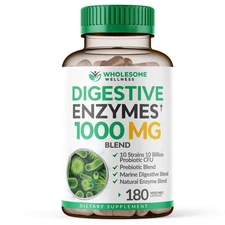 Digestive Enzymes 1000MG Plus Prebiotics & Probiotics Supplement, 180 Capsule...