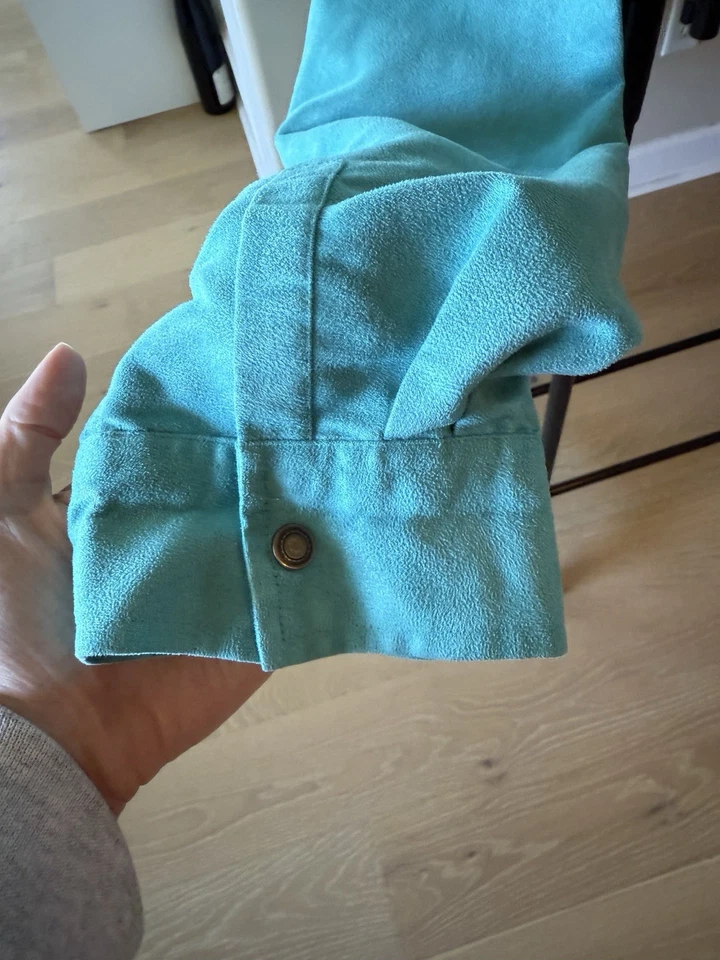 Liz & Me Teal Long Sleeve 4X Blouse Snaps Collar  - Image 3 of 4