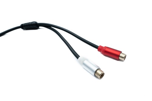 SYSTEM-S Y Rca Cable 25 CM 1 Pin Plug To 2x Socket Audio IN Black - 第 3/4 張圖片