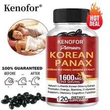 Korean Ginseng Capsules 1600mg - Enhances endurance and libido