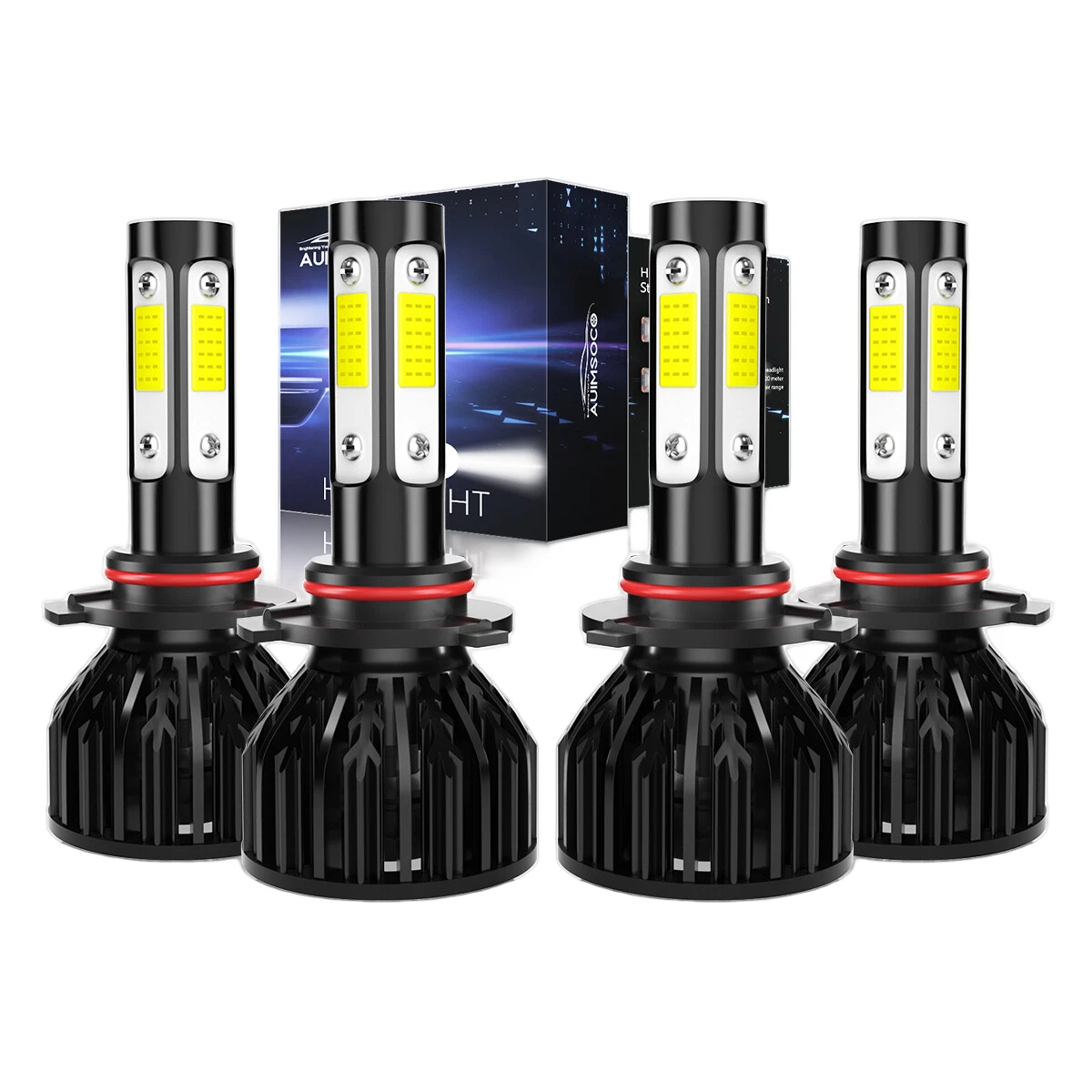 High Low Beam For GMC C1500 1990-1999 Combo 4x 9005+9006 LED Headlight Kit Bulbs
