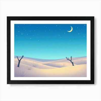 Desert Night Sky 1 Art Print Framed Wall Art Poster Canvas Print Picture