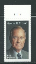US Scott # 5393 President George H. W. Bush Plate # Single Mint NH 2019