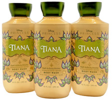 NEW Bath  Body Works Lot of 3 Bottles Disney Princess Tiana Body Wash 10 oz