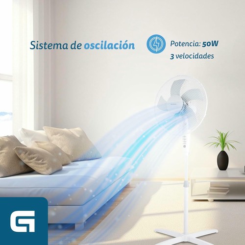Grunkel Ventilador de Pie FAN-165 de 50W- 16" 40cm de diametro con 3 Velocidades - Foto 5 di 12