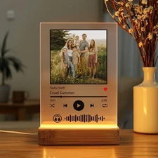 Personalized Photo Night Light, Best Dad Ever Custom Name Lamp for Bedroom, Gift