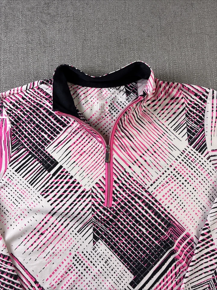 Pulôver feminino cauda etiqueta branca 1/4 zíper S colorido golfe pickleball corrida - Imagem 2 de 4