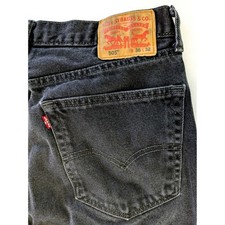 Levis 505 Regular Fit Jeans Mens 36x32 Black Straight Leg Denim Pants