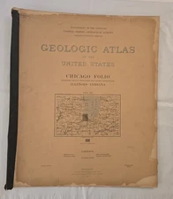 Antique 1902 USGS Geologic Folio #81 Chicago Illinois Original Atlas Maps