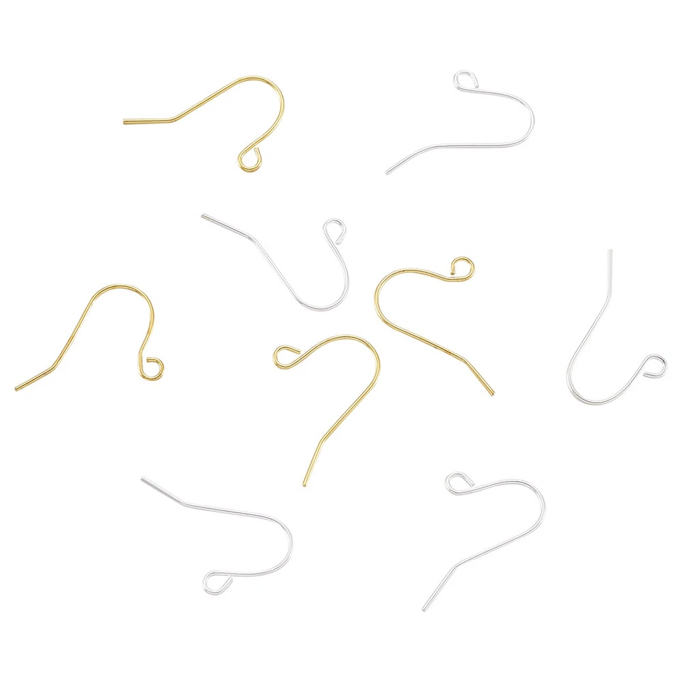 200 juegos de ganchos para pendientes tuercas de plástico de alambre de oreja francesa con lazo colgante para hacer pendientes Foto 2 de 4