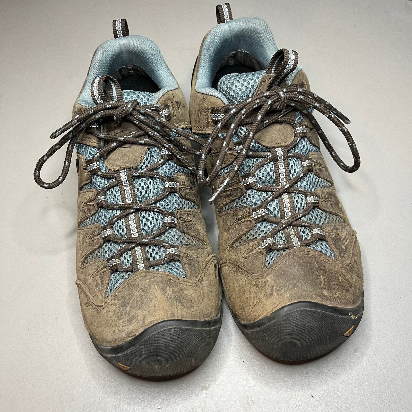 Scarpe Keen donna taglia 8 blu marrone escursionismo trail outdoor Oxford sneakers passeggio