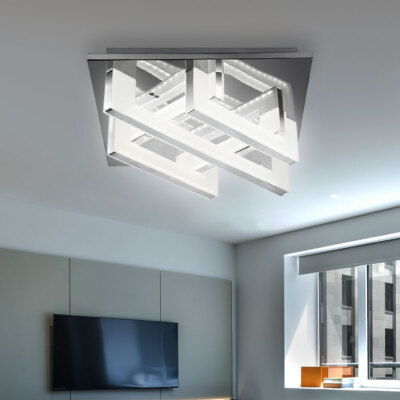 Deckenlampe Deckenleuchte Schlafzimmerleuchte Chrom Designlampe LED L 30 cm