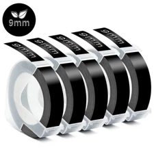 5PK For DYMO Organizer Xpress Label Maker 3D Embossing Tape 520109 Black 3/8"