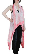 Florence Broadhurst Chandelier Vest : Free Ship : White/coral : Msrp 60