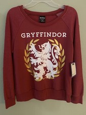 Harry Potter Gryffindor Junior Girls Med 7/9 Burgundy Long Sleeve Sweater New