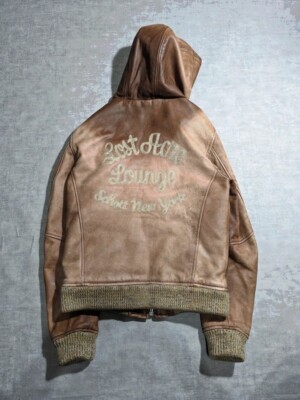 vintage Schott hooded leather jacket 