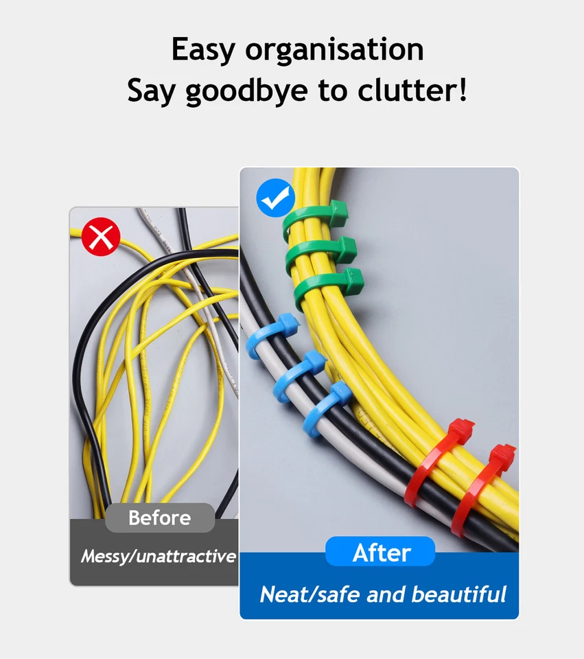 Bridas de nailon con cremallera envolturas de alta calidad fuertes 5 colores 1000 ~ 4000 un. Foto 4 de 4