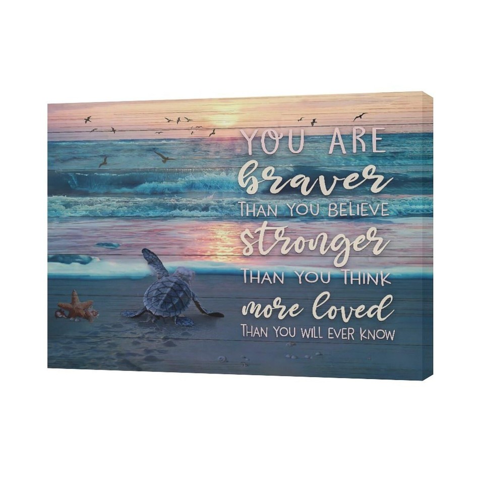 Coastal Beach Sunset Decor Wall Art Sea Turtle Wall Decor Ocean