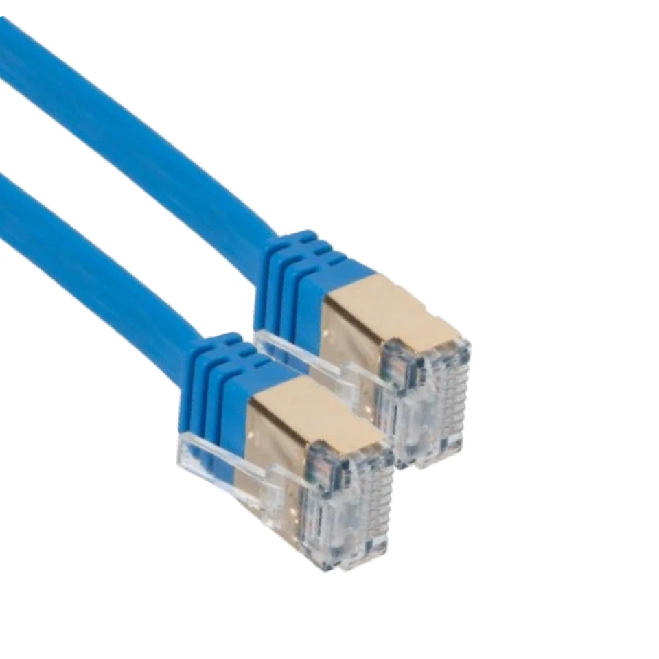 100FT CAT7 CAT 7 Flat Cable Shielded U/FTP LAN RJ45 Internet Router Patch Blue - Image 4 of 4