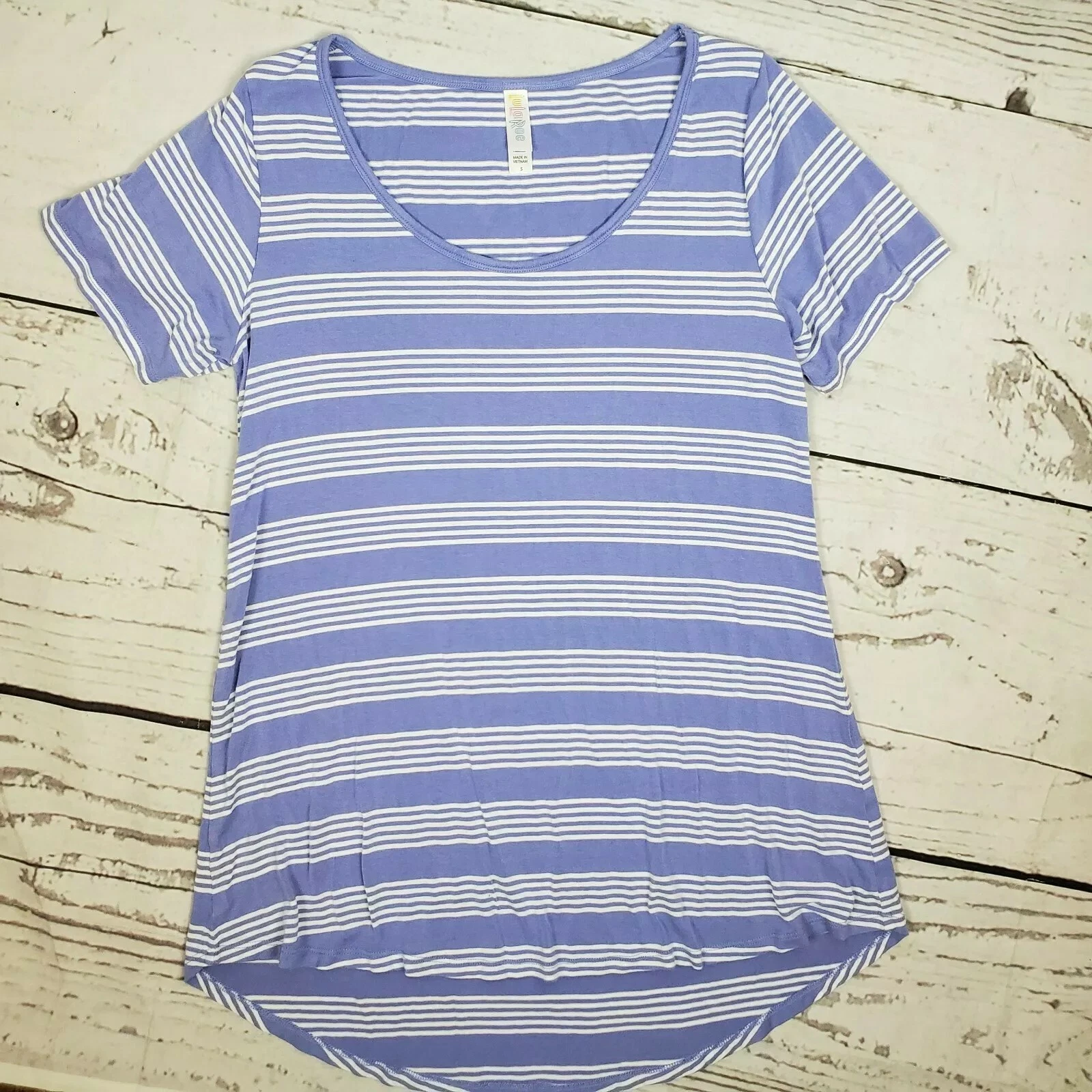 lularoe tunic short sleeve striped tee shirt