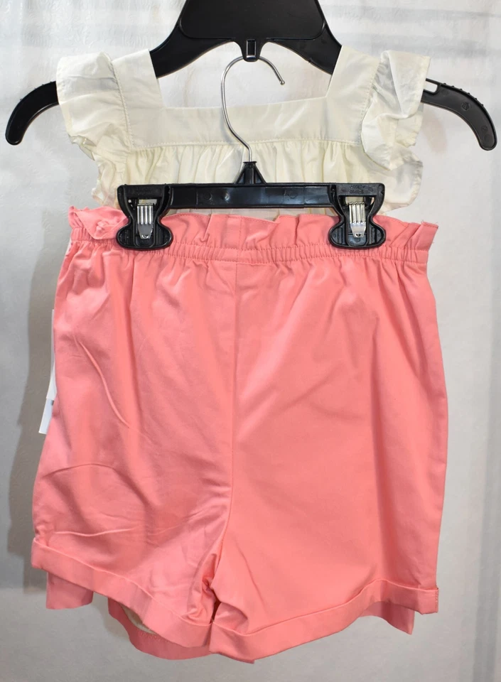 Conjunto de top y pantalón corto Bonnie Jean talla 6X coral para niña Foto 2 de 4