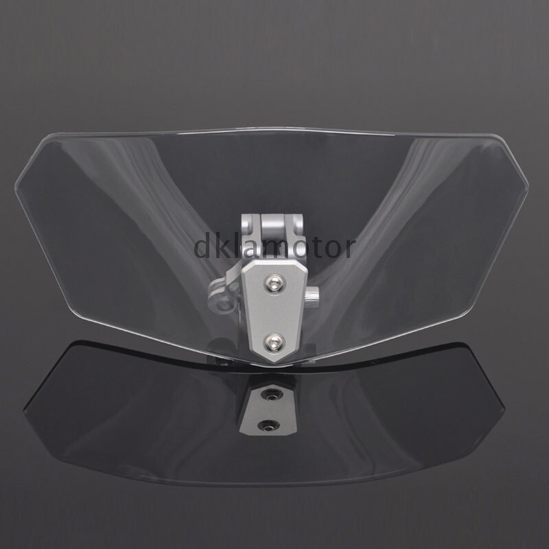 Motorcycle Clear Windshield Clip On Extension Spoiler Adjustable Wind
