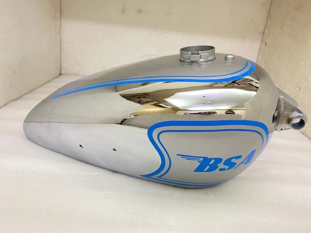 APTO PARA TANQUE DE GASOLINA CROMADO PINTADO AZUL Y PLATA ESTRELLA DORADA BSA ZB32 1950 Foto 2 de 4