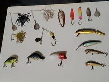 Antique Vintage Heddon Baby Lucky 13 Cordell Mann's Rapala Dardevlet Lure Lot 16