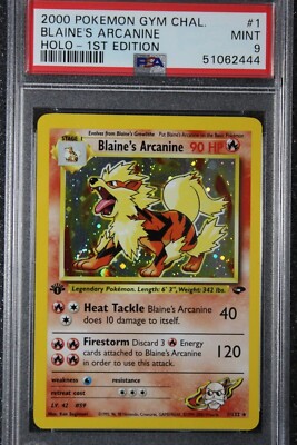 2000 Pokemon Gym Challenge 1st Edition Holo Blaine's Arcanine #1