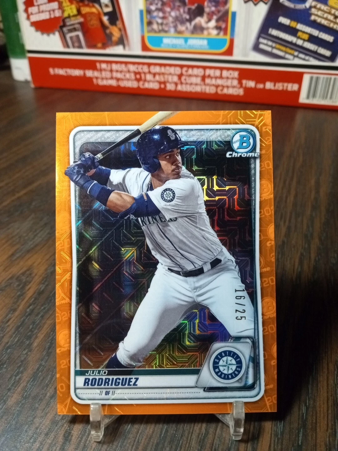 2020 Bowman Chrome Prospects Julio Rodriguez #BCP-19 Orange Refractor SSP 16/25
