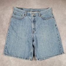Levis 550 Shorts Mens 36 Blue Denim Relaxed Fit Light Wash Baggy Distressed