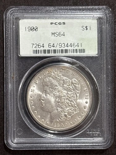1900 Morgan Silver Dollar In old Green label PCGS MS64 holder