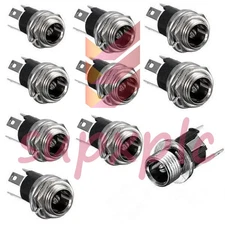 12PCS DC Power Supply Jack Socket Female Panel Mount Connector 3-Pin 5.5 x 2.1mm