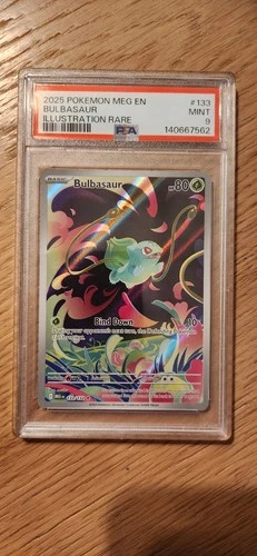 2025 POKEMON MEG EN-MEGA EVOLUTION ILLUSTRATION RARE #133 BULBASAUR PSA 9