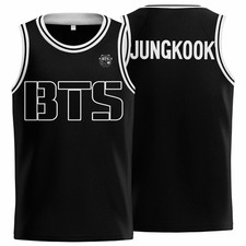 Camiseta deportiva de baloncesto negra especial BTS para hombre y mujer S-5XL TT1183