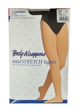 Body Wrappers Total Stretch Tights Footed, C30, Black, Size- Children XS/S 1-3 