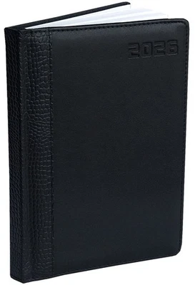 KAMBER OFFICE Buchkalender A5 2026 1 Tag 1 Seite Lederoptik Kalenderbuch A5 Chefplaner Planer