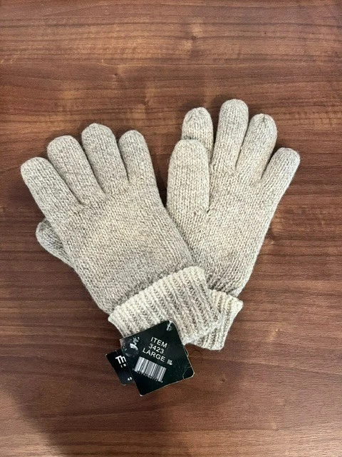 3M Thinsulate Insulation 40 Gram Gray Wool Gloves, Large III