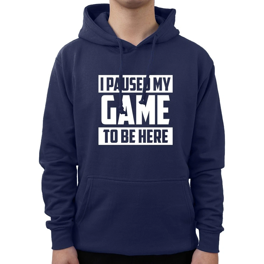 I Paused My Game To Be Here Sarcastic Gaming Freak Kids Teen Unisex Hoodie