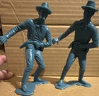 Lot of 2 1964 Marx Vintage Plastic Cowboy Western Figures Set Toy Soldiers