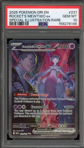 Pokemon Team Rocket's Mewtwo ex Destined Rivals 231/182 SIR PSA 10 Gem Mint