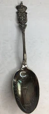 MERMOD JACCARD STERLING SILVER ST LOUIS EADS BRIDGE CROWN SOUVENIR SPOON ANTIQUE