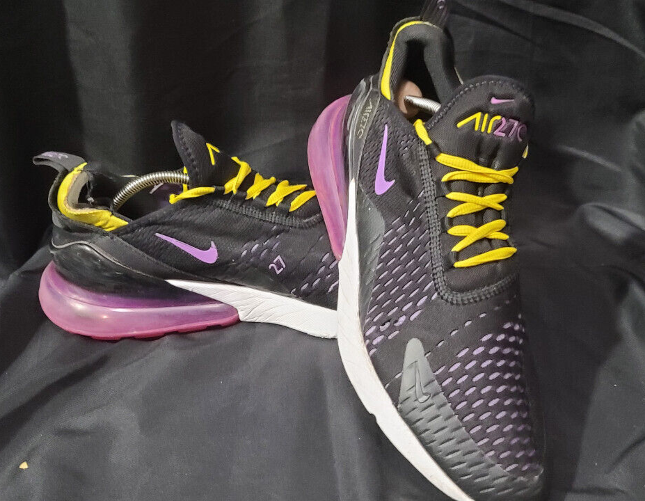 ❤Best Price❤ Nike Air Max 270 Black Hyper Lakers Magenta Purple AH8050-006 Sz 10 | eBay