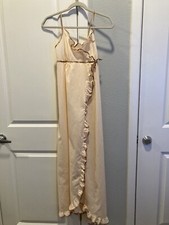 Vintage Diane Vin Furstenberg Peach Coffee Long Nightgown Nightie